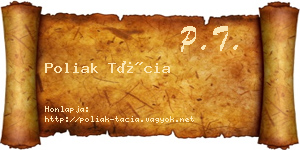 Poliak Tácia névjegykártya